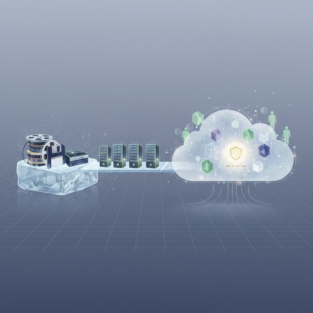 Illustration representing cloud storage history: Understand the Evolution of Cloud Storage Solutions | Secure Your Data